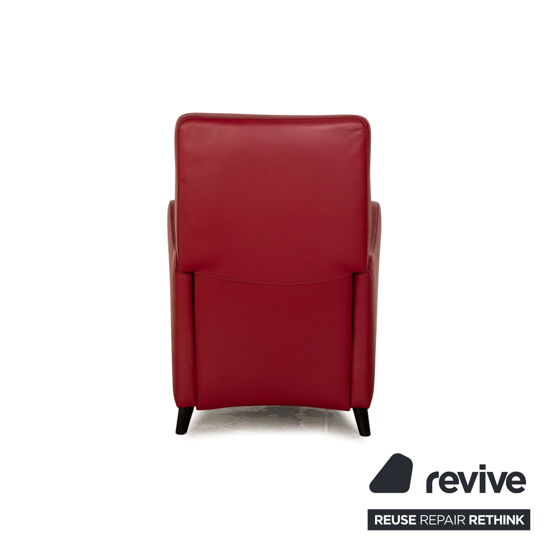 Pattern ring leather armchair red high-backed manual function relaxation function