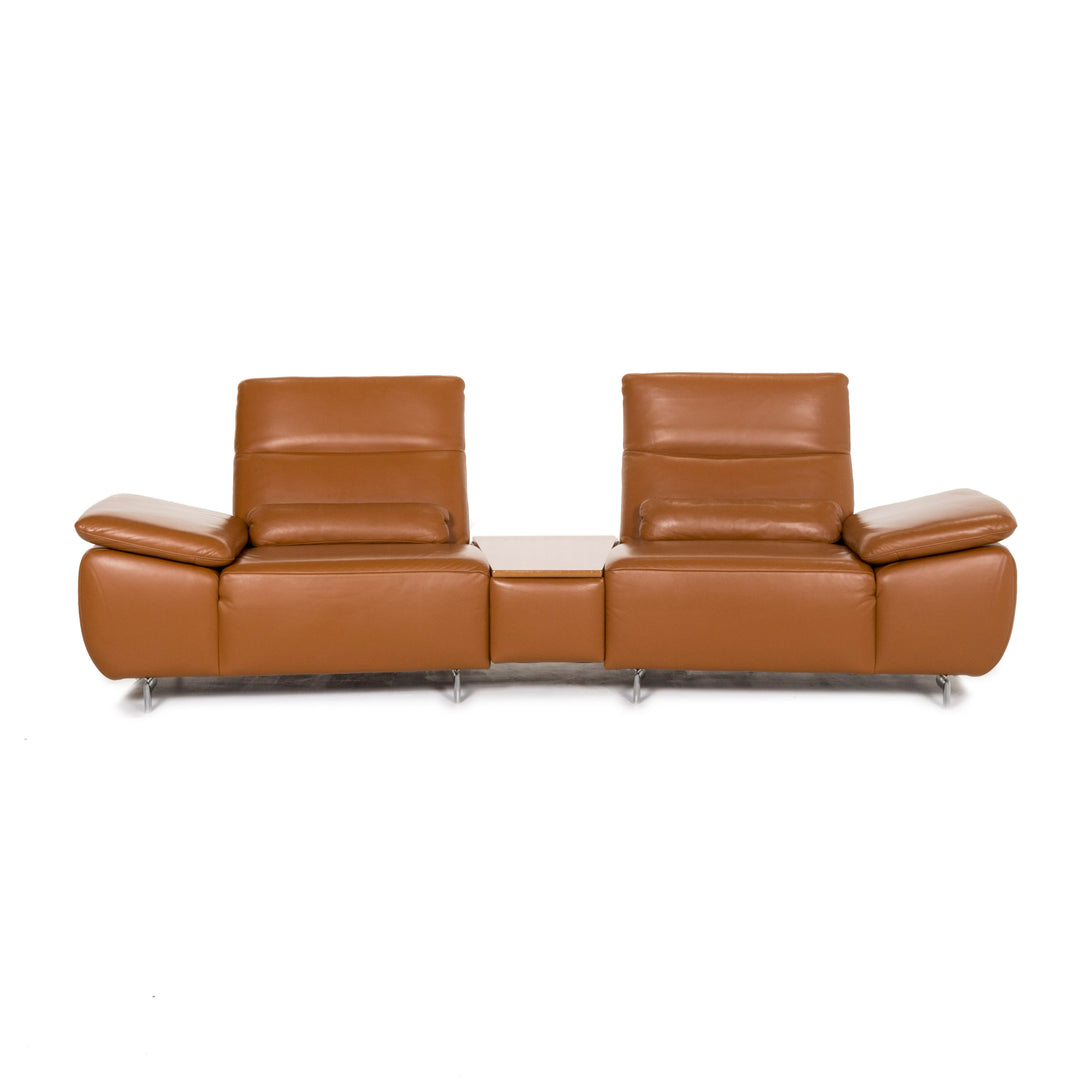 Musterring Leder Sofa Cognac Braun Zweisitzer Funktion Relaxfunktion Couch #13153