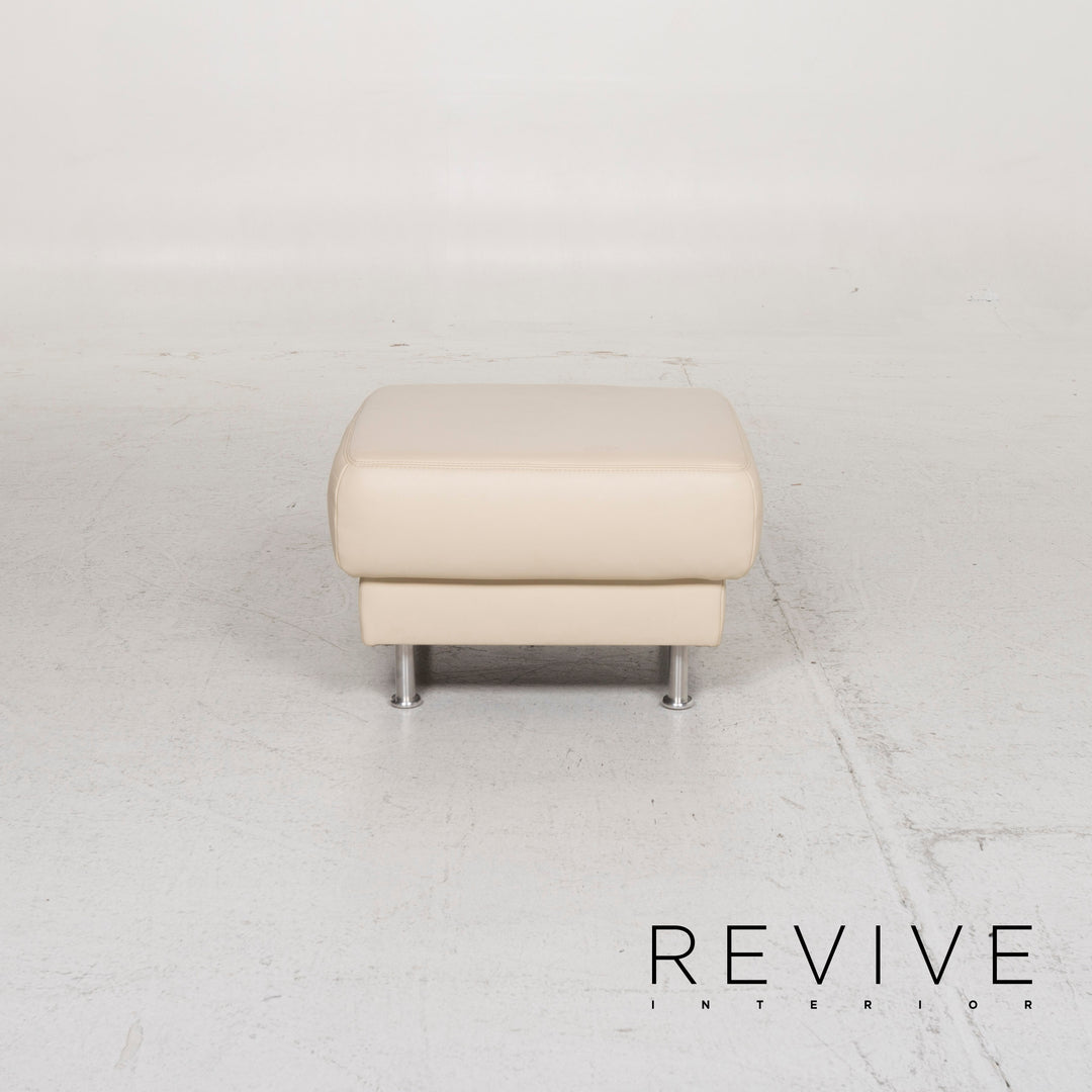 Musterring leather sofa set cream corner sofa stool #13177