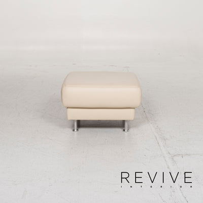 Musterring Leder Sofa Garnitur Creme Ecksofa Hocker #13177