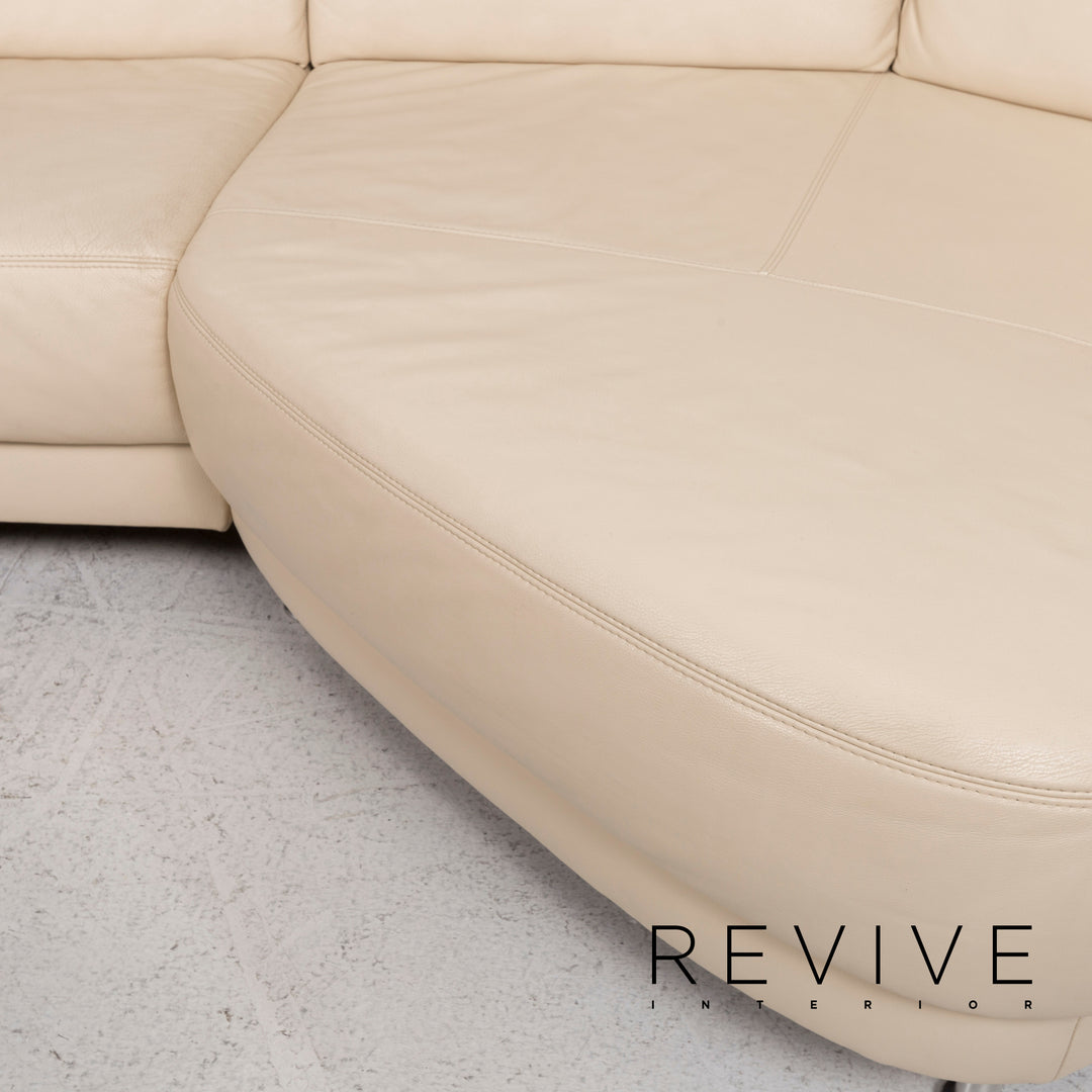 Musterring leather sofa set cream corner sofa stool #13177