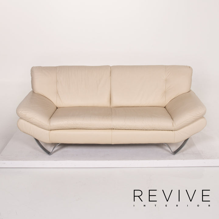Musterring leather sofa cream two-seater couch #13820