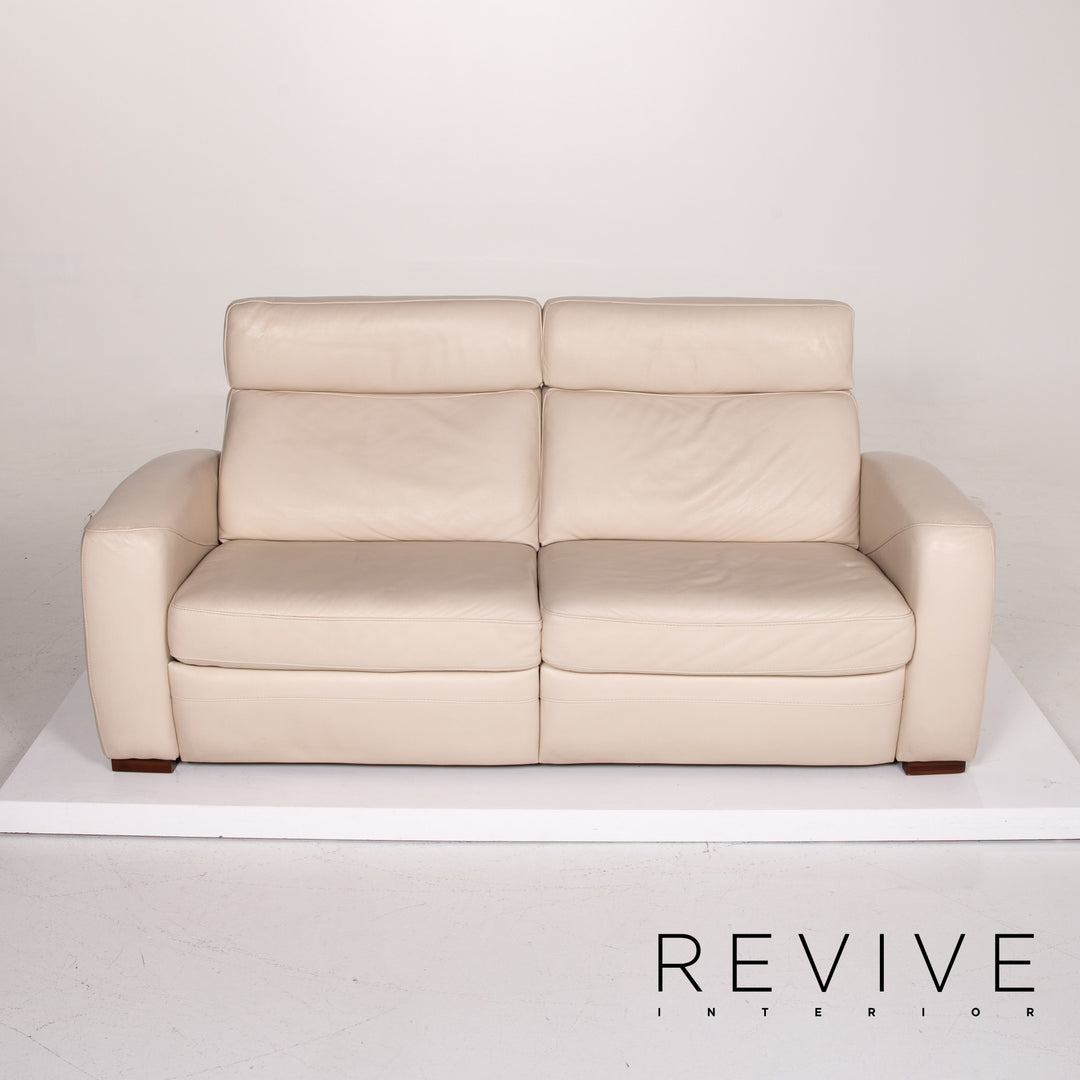 Musterring Leder Sofa Creme Zweisitzer Funktion Couch #14020