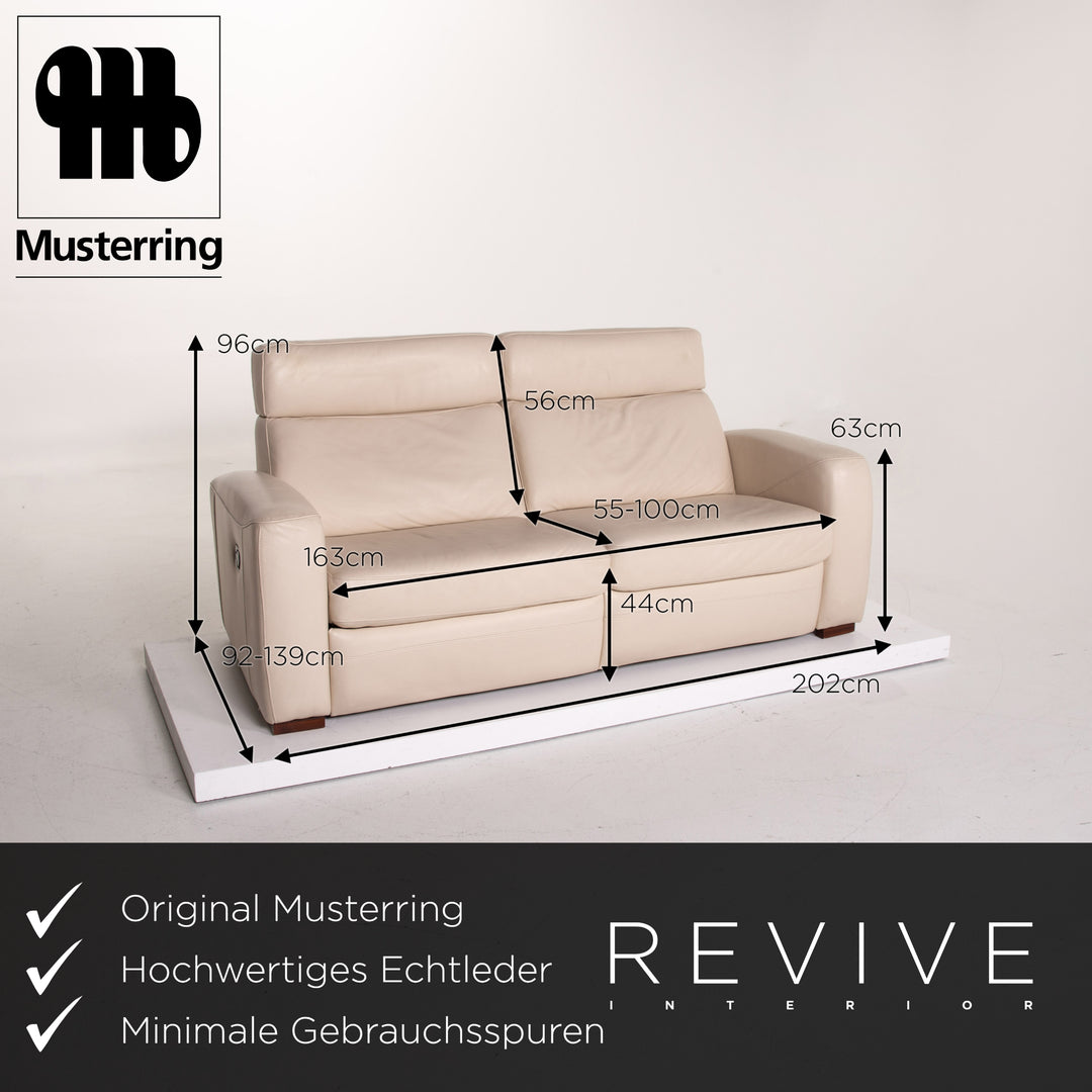 Musterring Leder Sofa Creme Zweisitzer Funktion Couch #14020