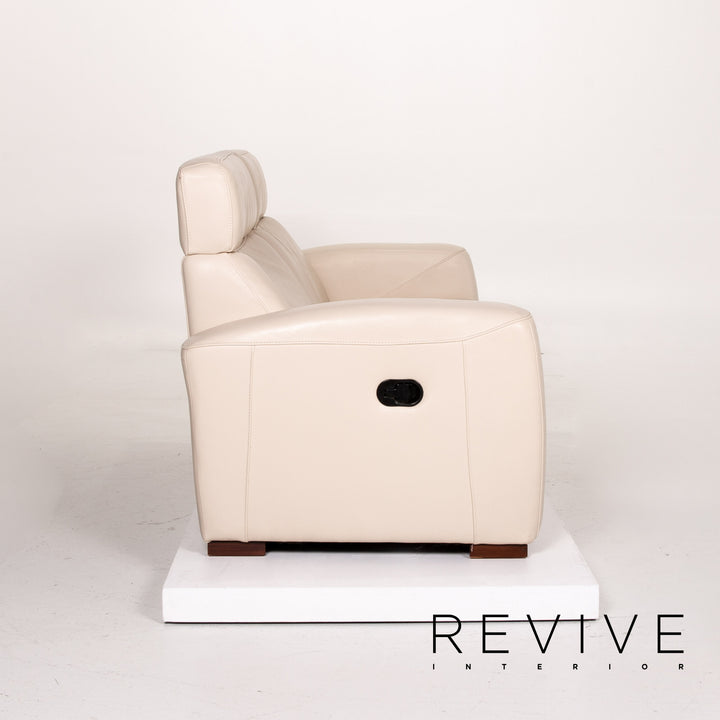 Musterring Leder Sofa Garnitur Creme 1x Zweisitzer 1x Sessel Funktion #14272