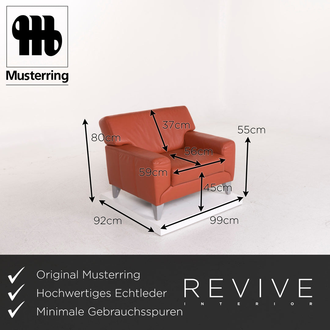 Musterring Leder Sofa Garnitur Terrakotta Zweisitzer Sessel #12491