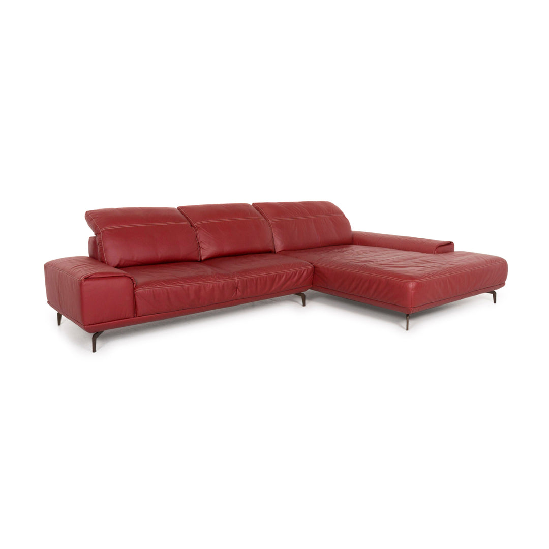 Musterring Leder Sofa Rot Ecksofa #12806
