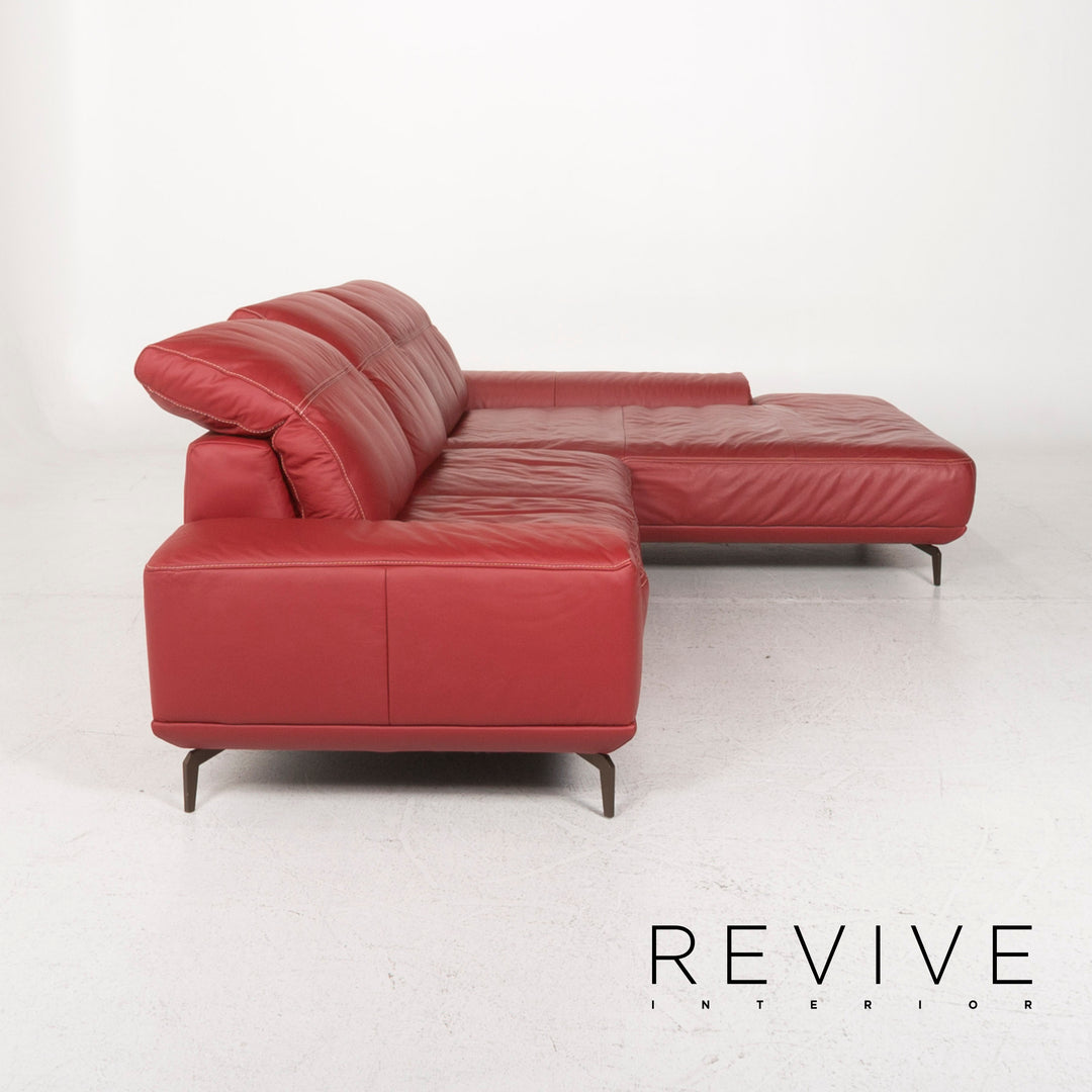 Musterring Leder Sofa Rot Ecksofa #12806