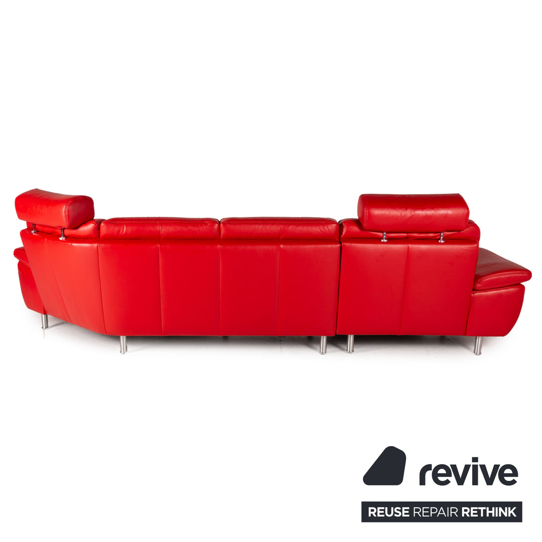 Musterring Leder Sofa Rot Ecksofa Couch Outlet