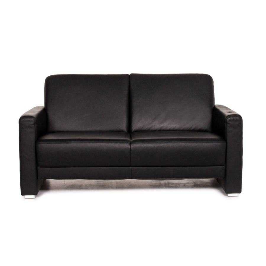 Musterring leather sofa black two-seater couch #13285