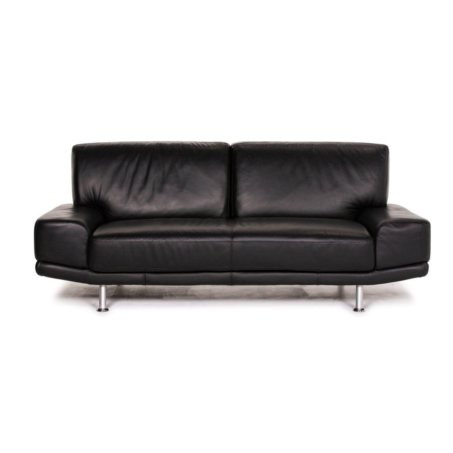 Musterring leather sofa black two-seater couch #14067