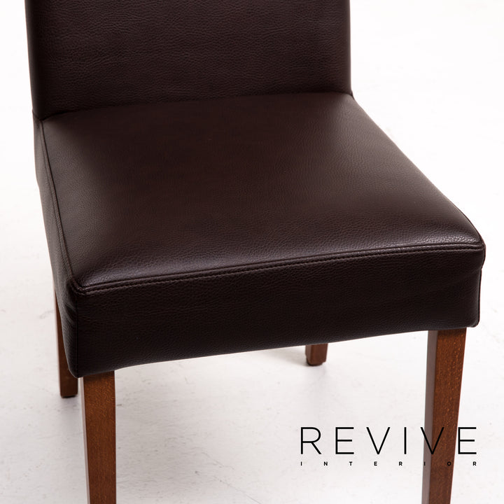 Musterring Leather Look Dining Chair Dark Brown Brown Chair #14296