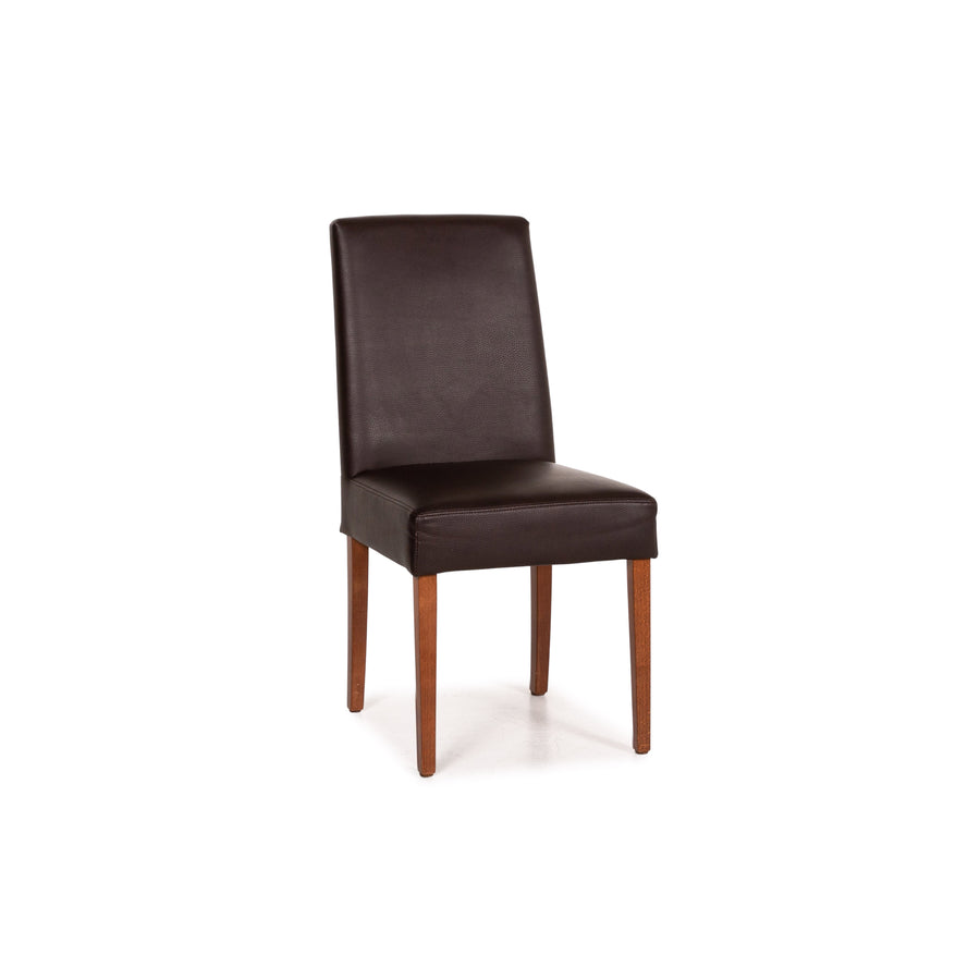 Musterring Leather Look Dining Chair Dark Brown Brown Chair #14296