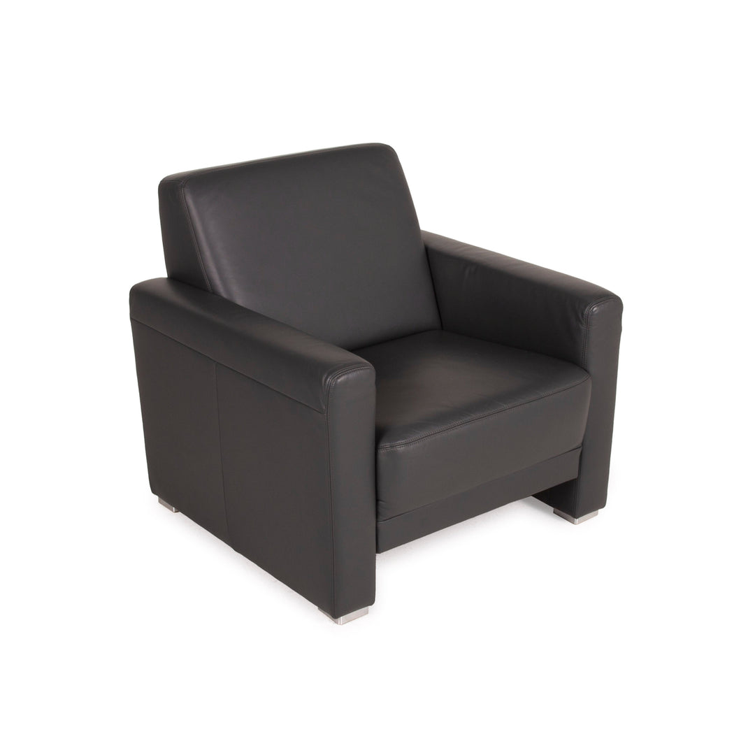 Musterring MR 140 leather armchair anthracite grey