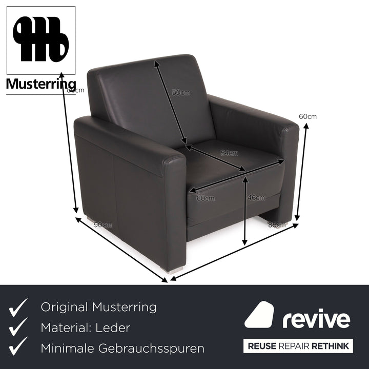 Musterring MR 140 leather armchair anthracite grey