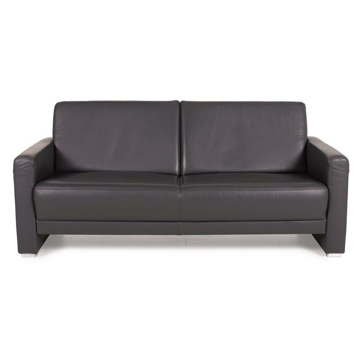 Musterring MR 140 leather sofa anthracite three-seater grey