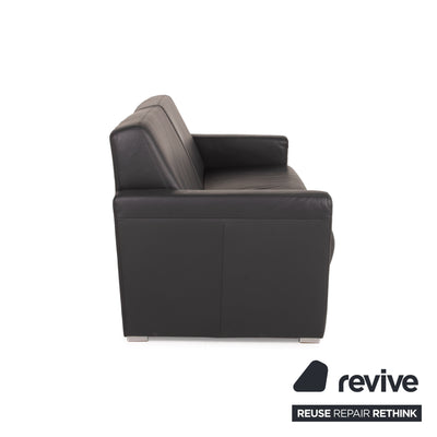 Musterring MR 140 Leder Sofa Garnitur Anthrazit Dreisitzer Zweisitzer Sessel Grau