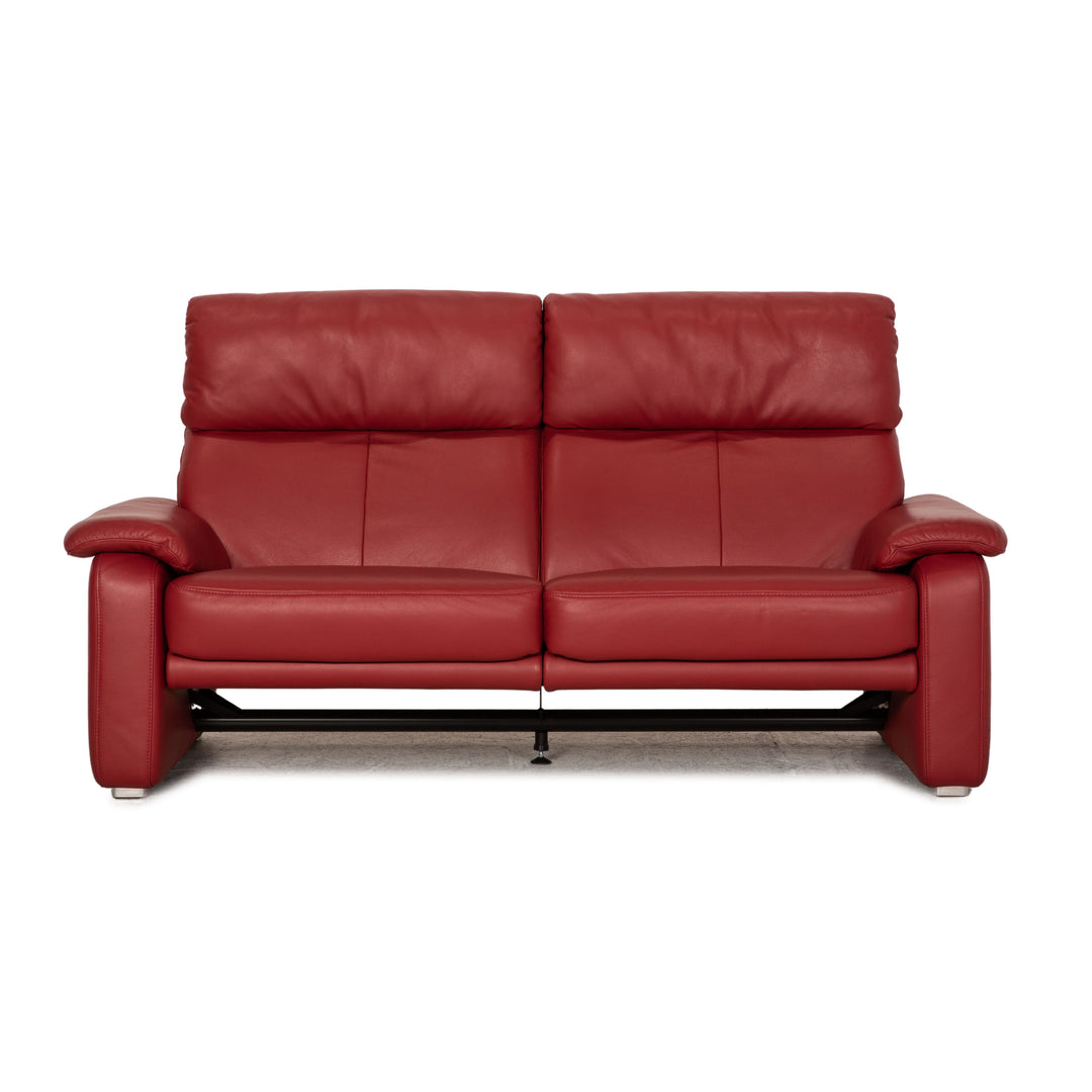 Musterring MR 2450 leather two-seater red sofa couch function