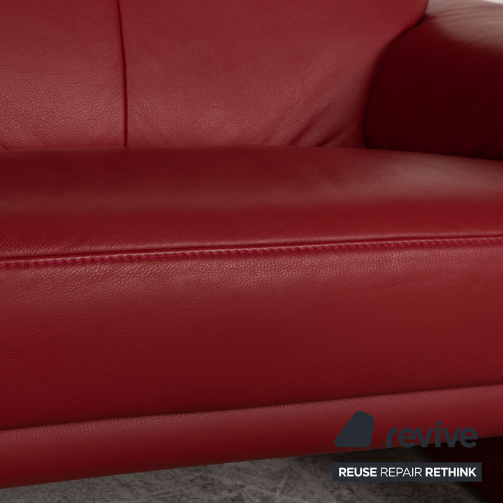 Musterring MR 2450 Leder Zweisitzer Rot Sofa Couch Funktion