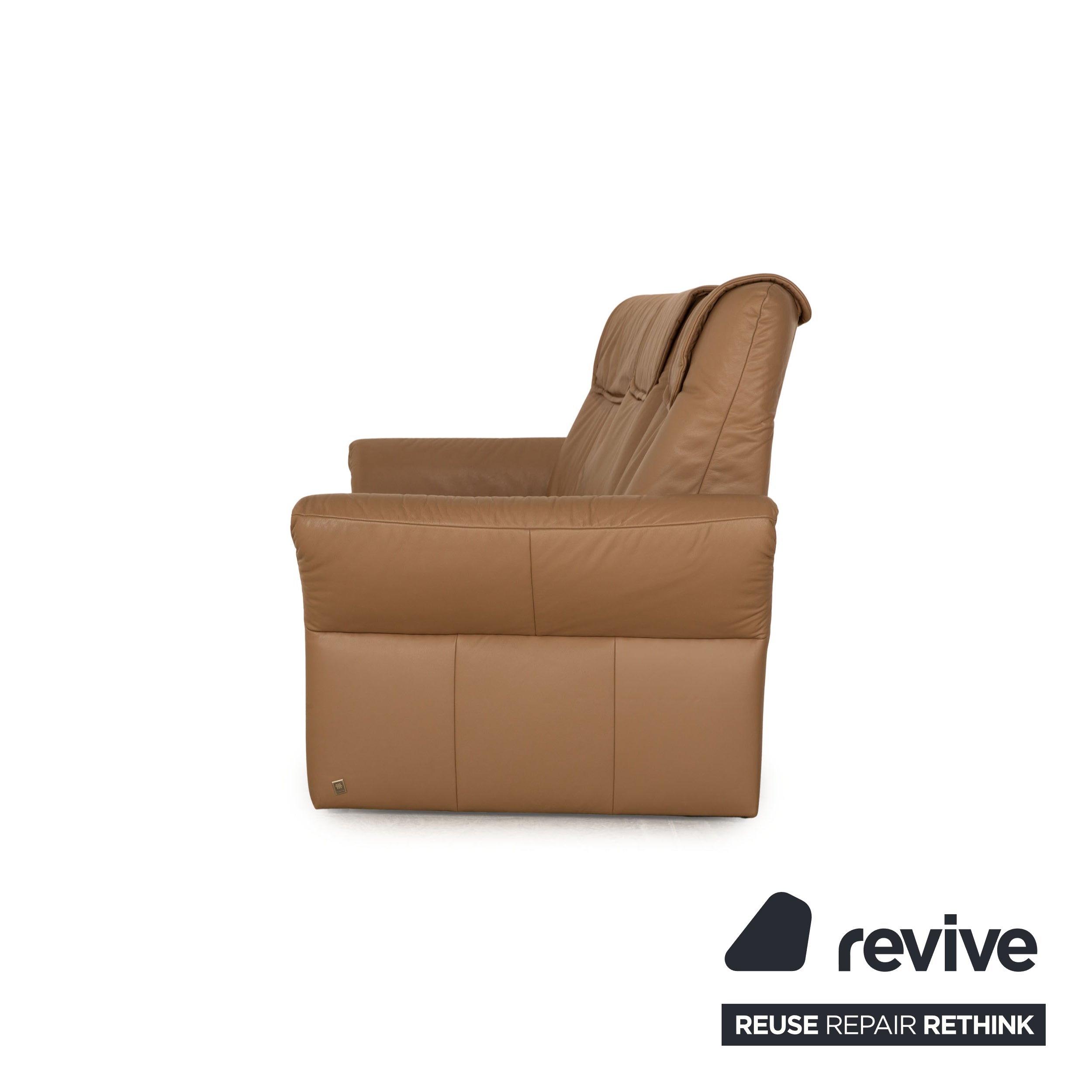 Sample ring MR 380 leather three-seater brown beige electric function sofa couch cinema sofa