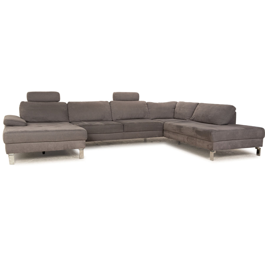 Sample ring MR 4500 fabric corner sofa gray chaise longue right sofa couch