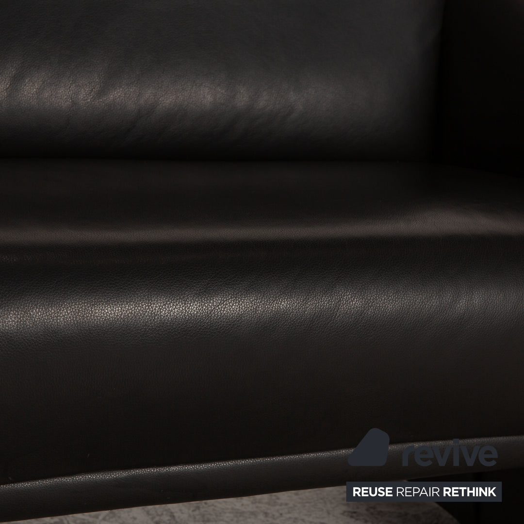 Musterring MR 490 Leder Zweisitzer Schwarz Sofa Couch