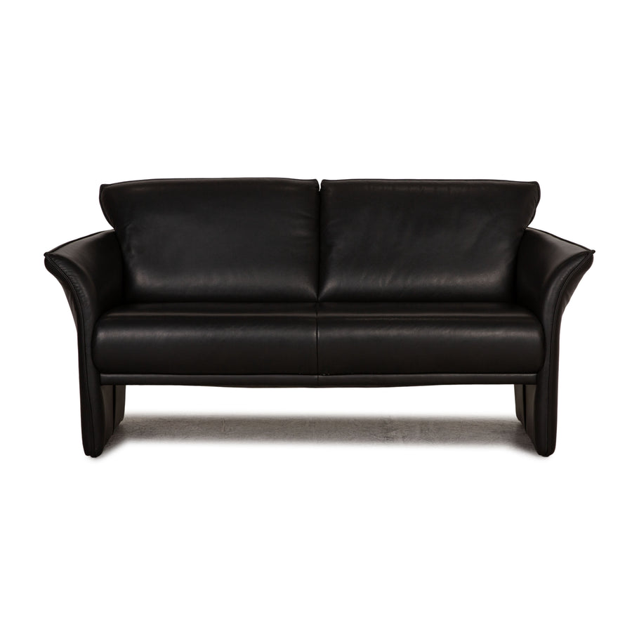 Musterring MR 490 Leder Zweisitzer Schwarz Sofa Couch