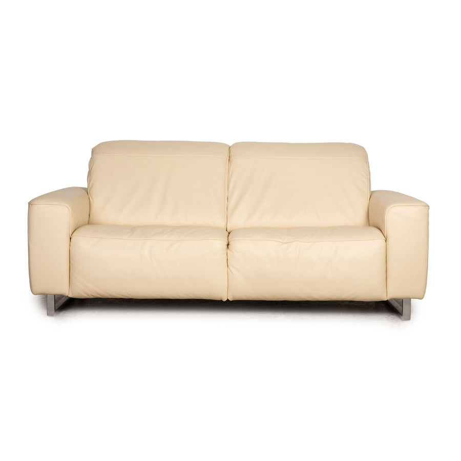 Musterring MR 6070 Leder Dreisitzer Creme Sofa Couch Funktion