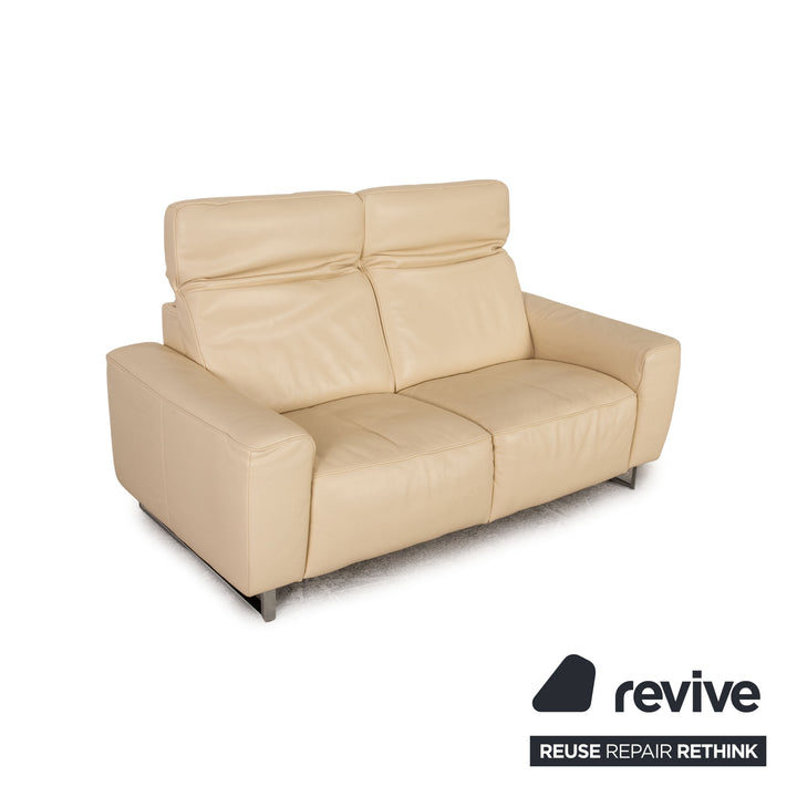 Musterring MR 6070 Leder Zweisitzer Creme Sofa Couch Funktion