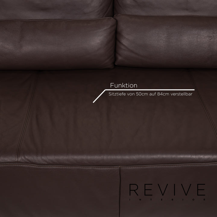 Musterring MR 680 Zweisitzer Sofa Braun Leder Couch Funktion