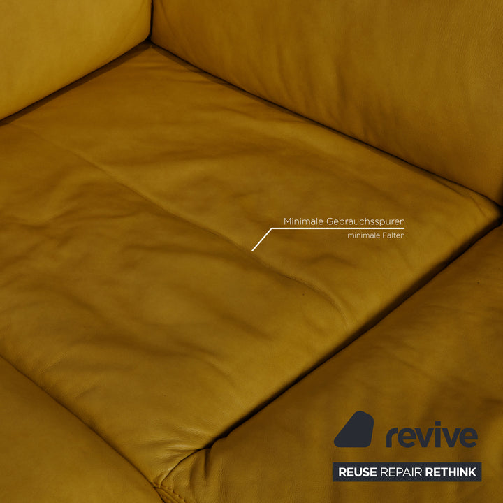 Musterring MR2490 Leather Corner Sofa Yellow Sofa Couch
