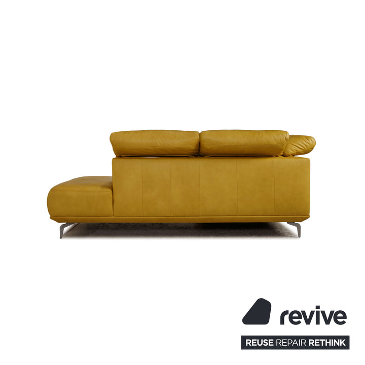 Musterring MR2490 Leather Corner Sofa Yellow Sofa Couch