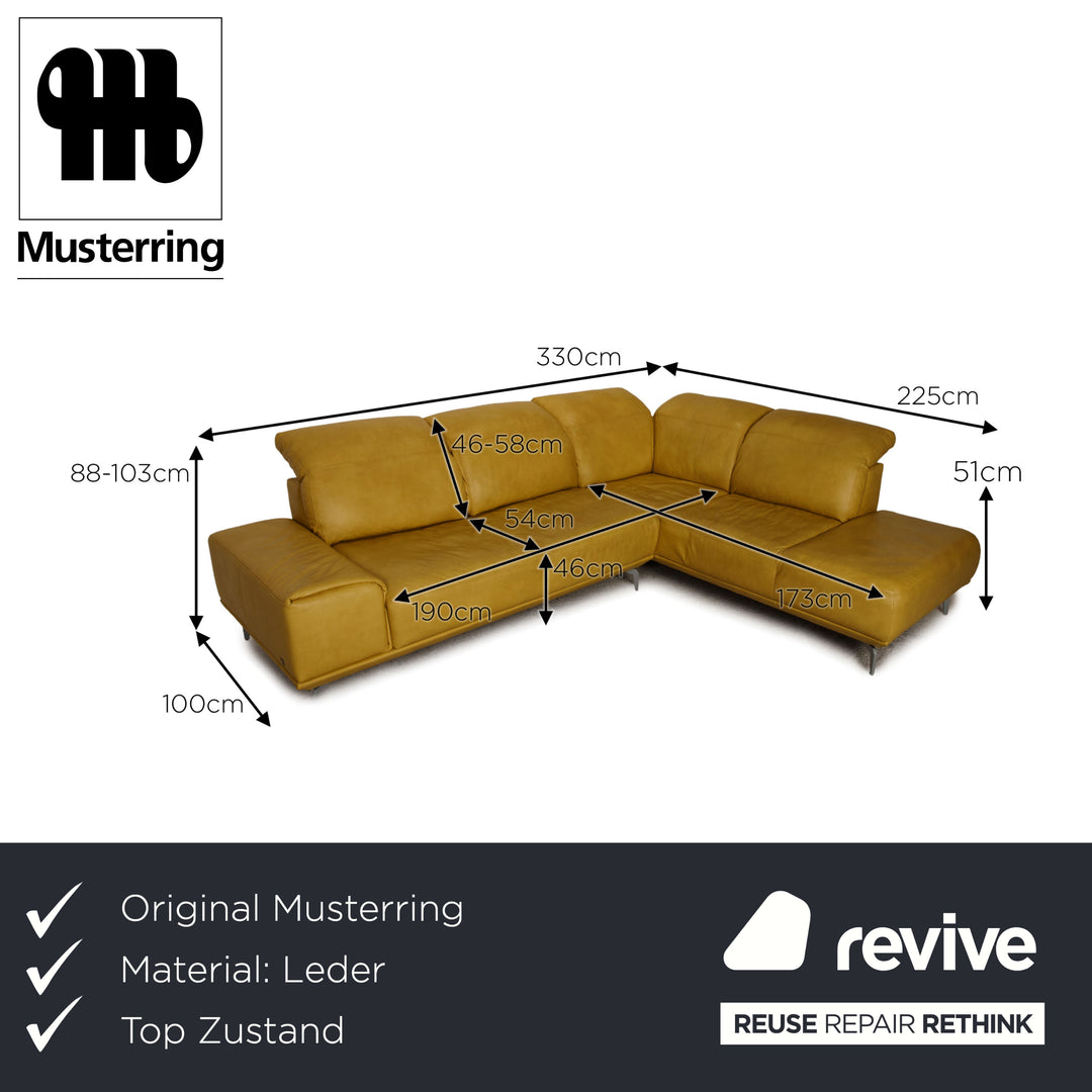 Musterring MR2490 Leder Ecksofa Gelb Sofa Couch