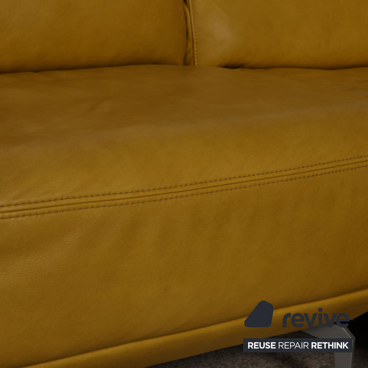Musterring MR2490 leather sofa set yellow corner sofa stool couch