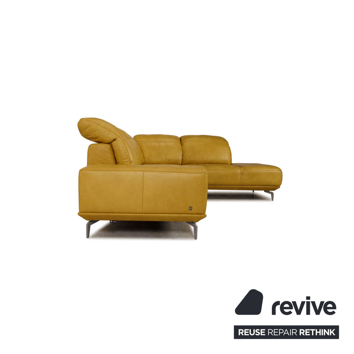 Musterring MR2490 Leder Sofa Garnitur Gelb Ecksofa Hocker Couch