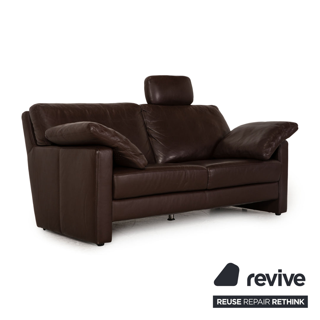 Musterring MR2830 Leather Three Seater Brown Sofa Couch