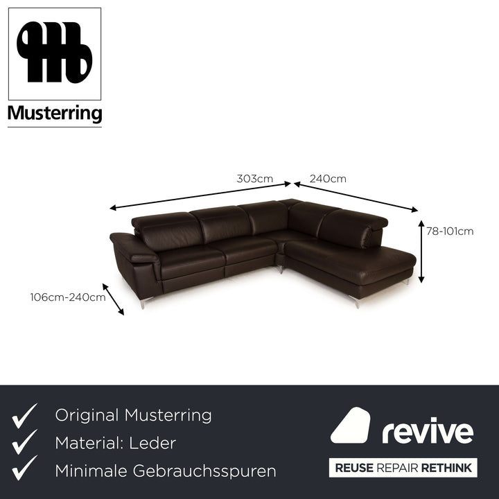 Musterring MR4930 leather sofa brown corner sofa couch function