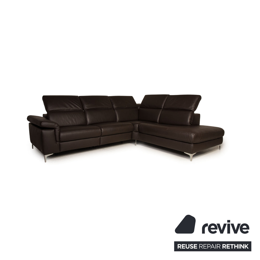 Musterring MR4930 leather sofa brown corner sofa couch function