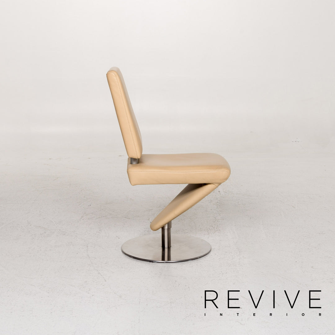 Musterring Rosario Leder Stuhl Beige Esszimmerstuhl #13605
