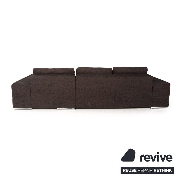 Pattern ring fabric corner sofa brown dark brown couch