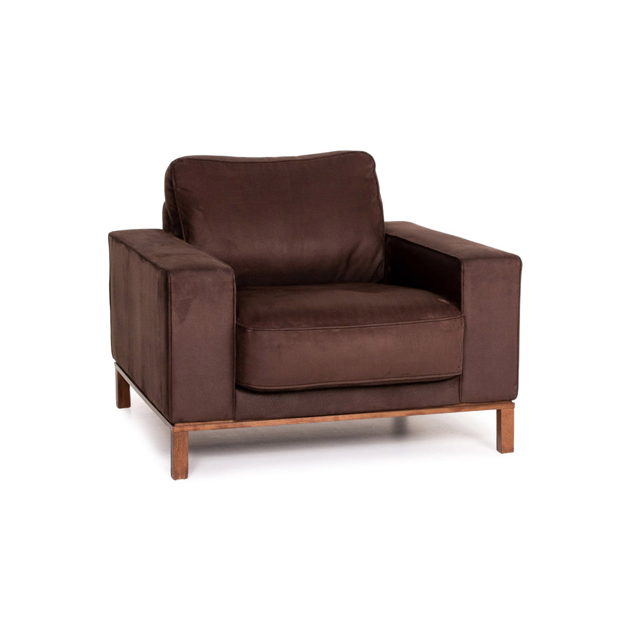 Sample ring fabric armchair dark brown #14212