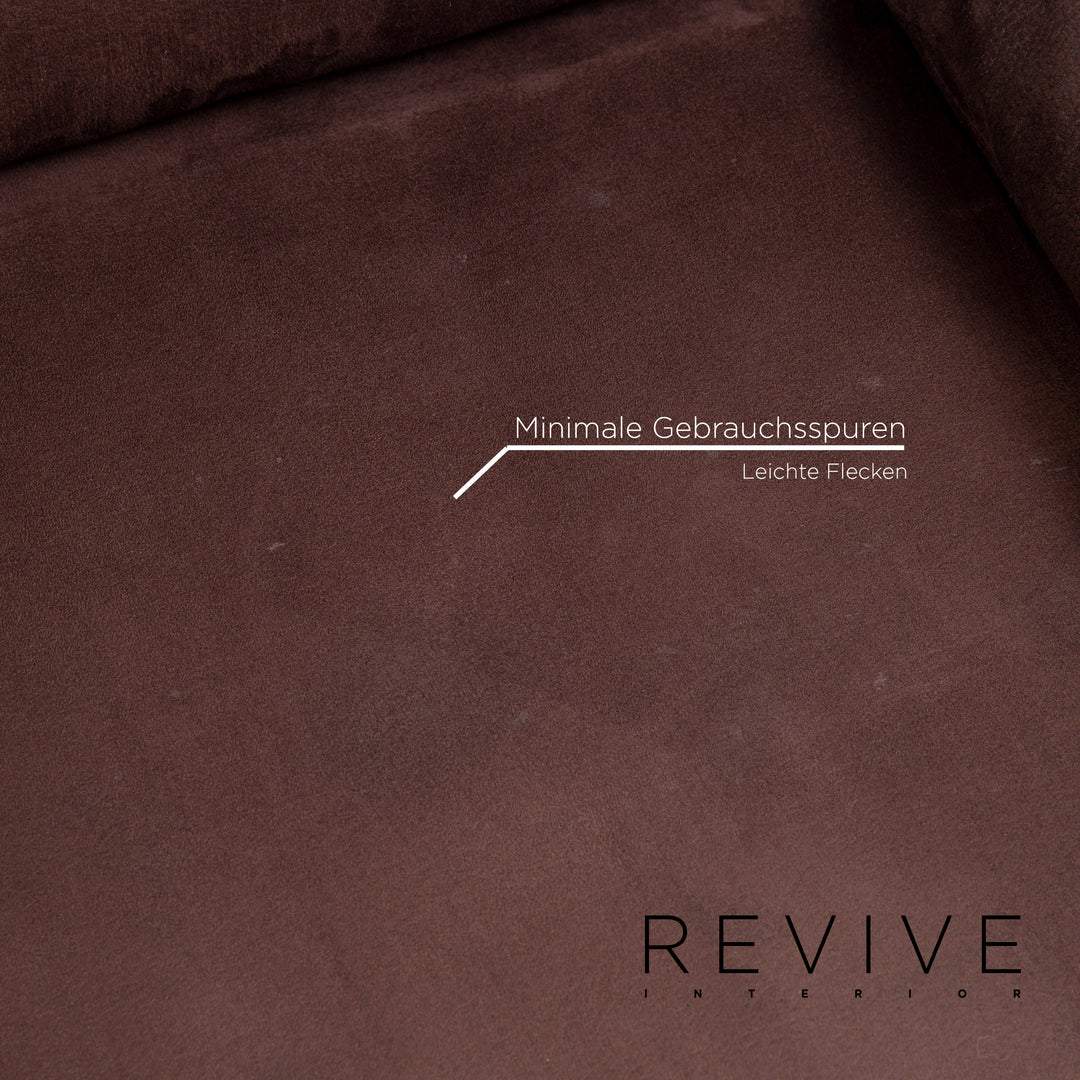 Sample ring fabric sofa set dark brown brown 1x three-seater 1x armchair #14285