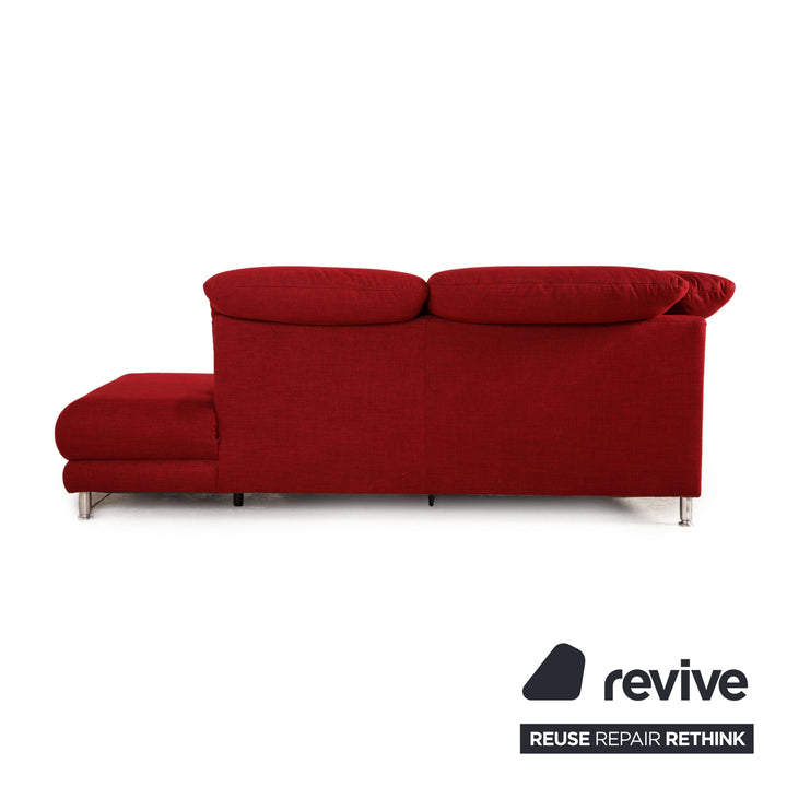 Musterring Stoff Sofa Garnitur Rot Ecksofa Hocker