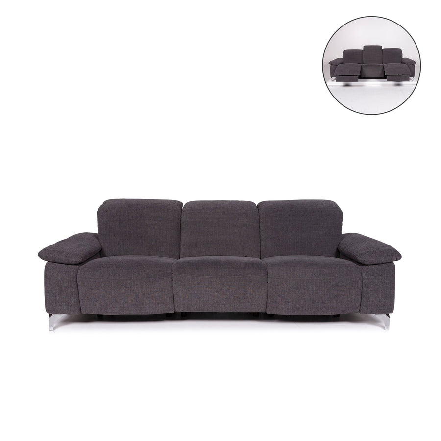 Pattern ring fabric sofa gray three-seater function relax function couch #11484