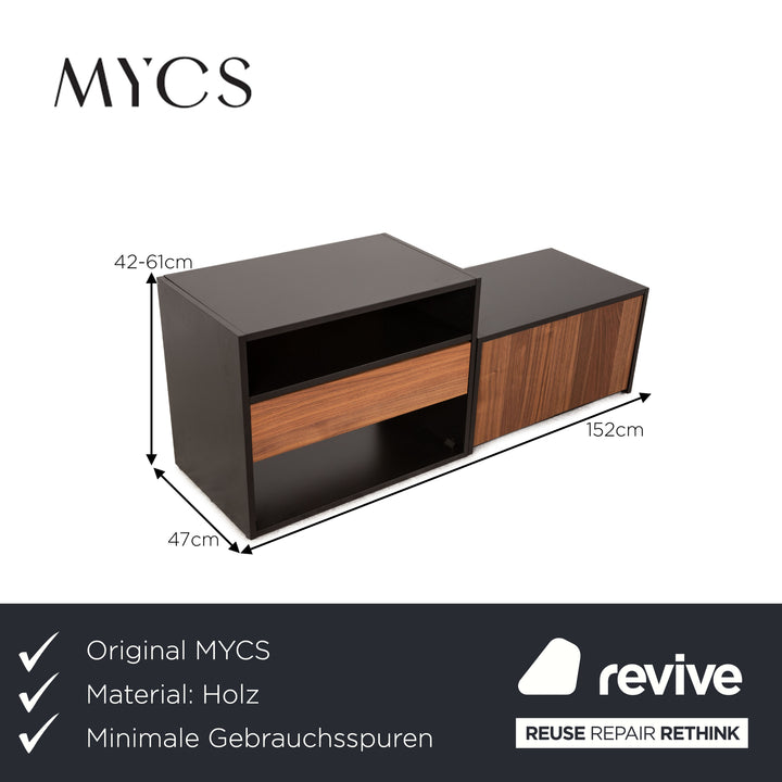MYCS GRYD Holz Sideboard Schwarz Braun Schublade