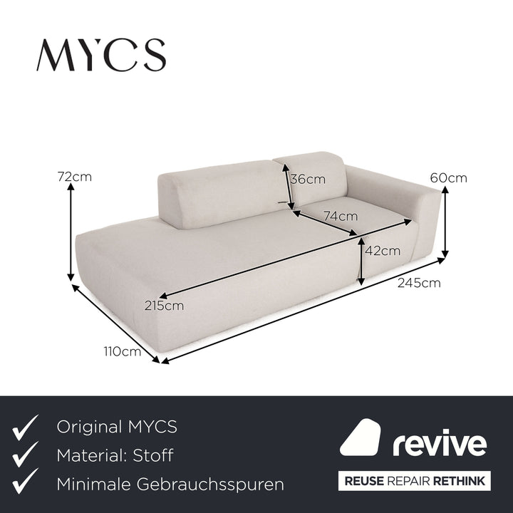 MYCS PYLLOW Dreisitzer Stoff Hellgrau Sofa Couch