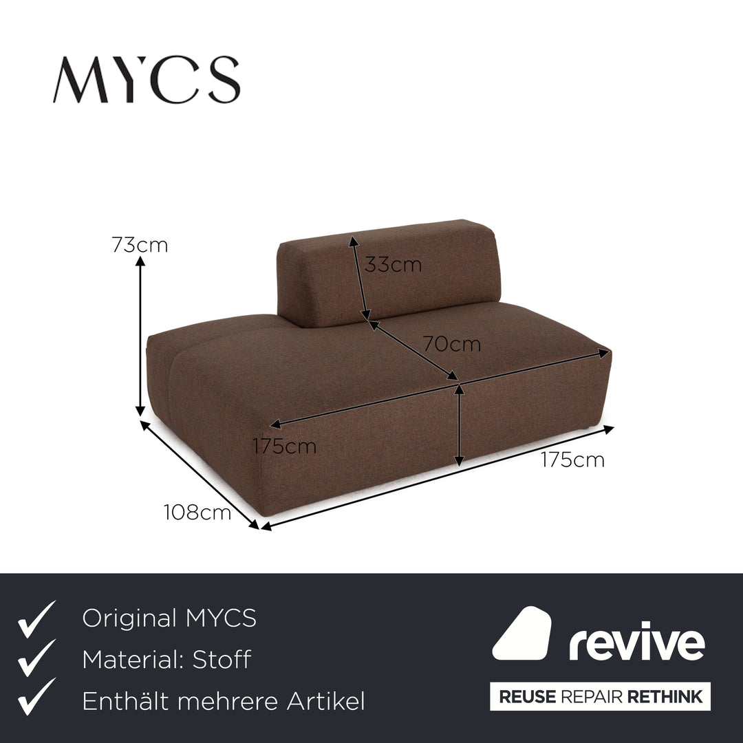 MYCS PYLLOW Fabric Corner Sofa Brown Taupe Sofa Couch
