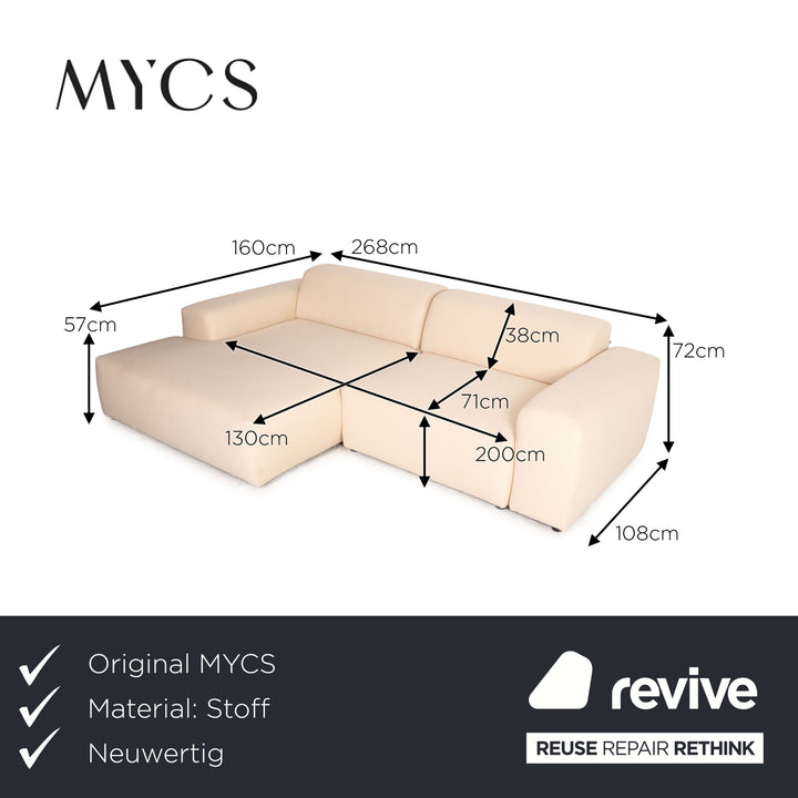 MYCS PYLLOW fabric corner sofa cream sofa couch