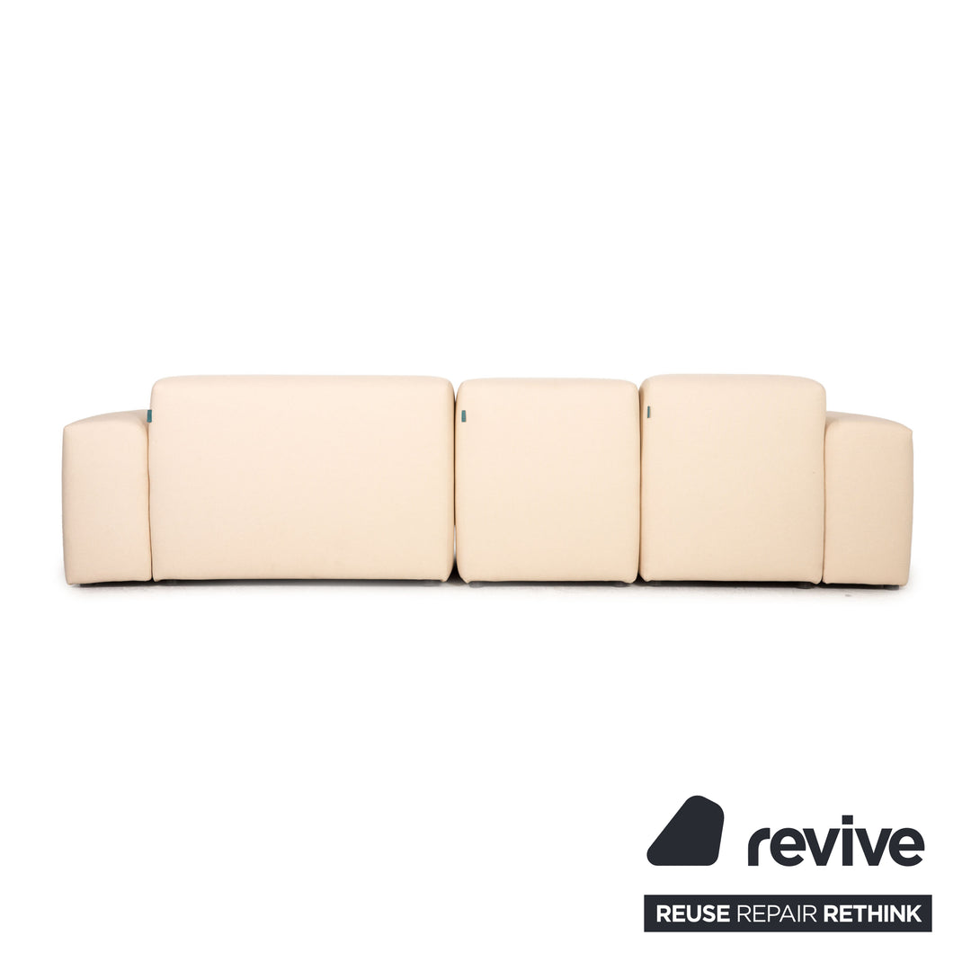 MYCS PYLLOW Stoff Ecksofa Creme Sofa Couch Recamiere rechts