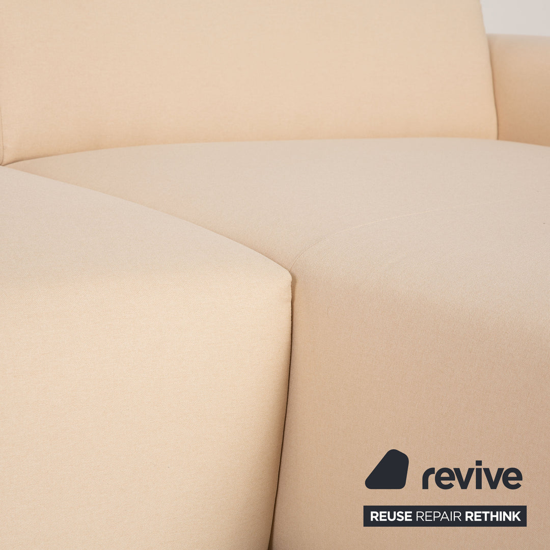 MYCS PYLLOW Stoff Ecksofa Creme Sofa Couch Recamiere rechts